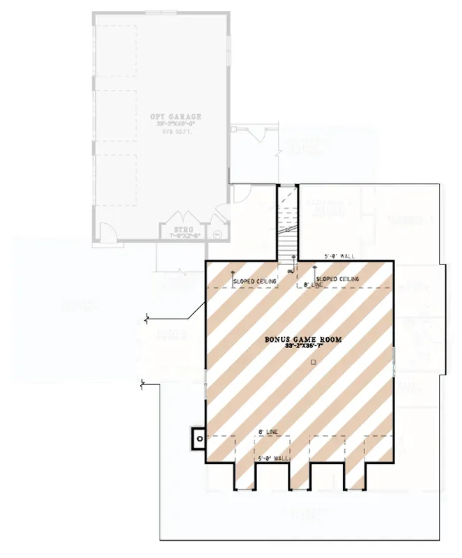 Plan 70952MK optionally finished bonus room above main level large versatile open space with potential for fourth bedroom home office hobby room or media room with rough-in for future bath