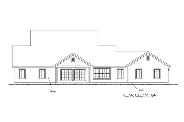 Modern farmhouse plan 52269WM front entry close-up with double doors and gabled portico