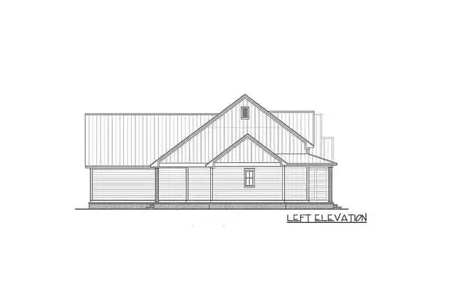 Alternate elevation showing the painted-white-brick variation with copper roof and dark green shutters