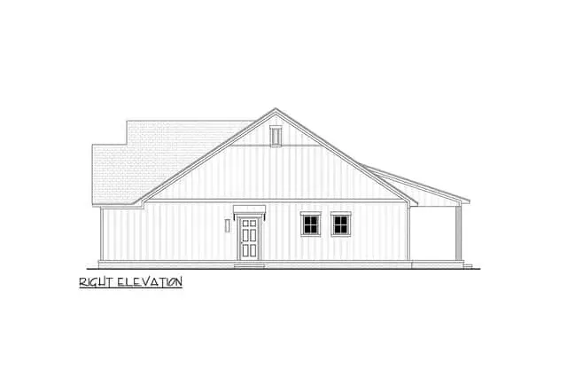 Final exterior color package showing light siding and warm wood accents on the front porch