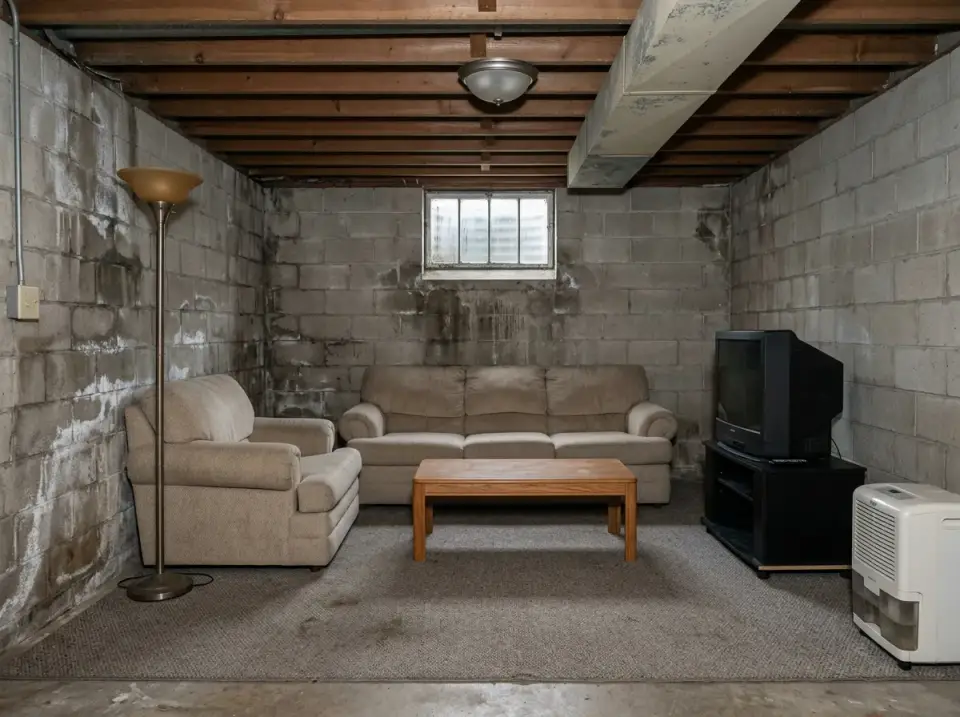 Raw Basement Before: A Blank Canvas