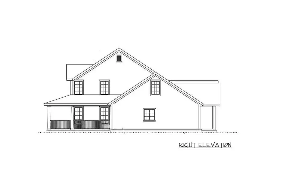 Expanded farmhouse 2796 sq ft rear screened porch with outdoor dining and fireplace view