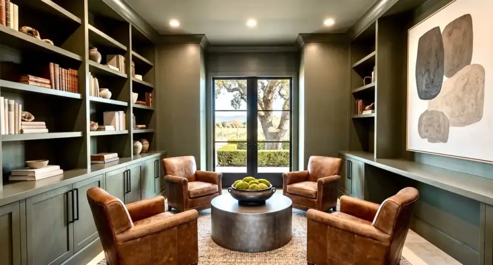 Gourmet kitchen with large island, pendant lighting, and walk-in pantry