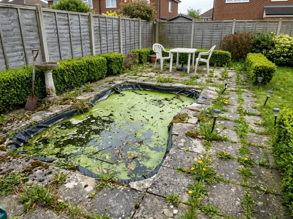 Before: Neglected Bramble-Choked Backyard Wasteland