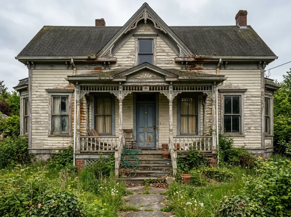 Gloomy 1880s Queen Anne Before Renovation