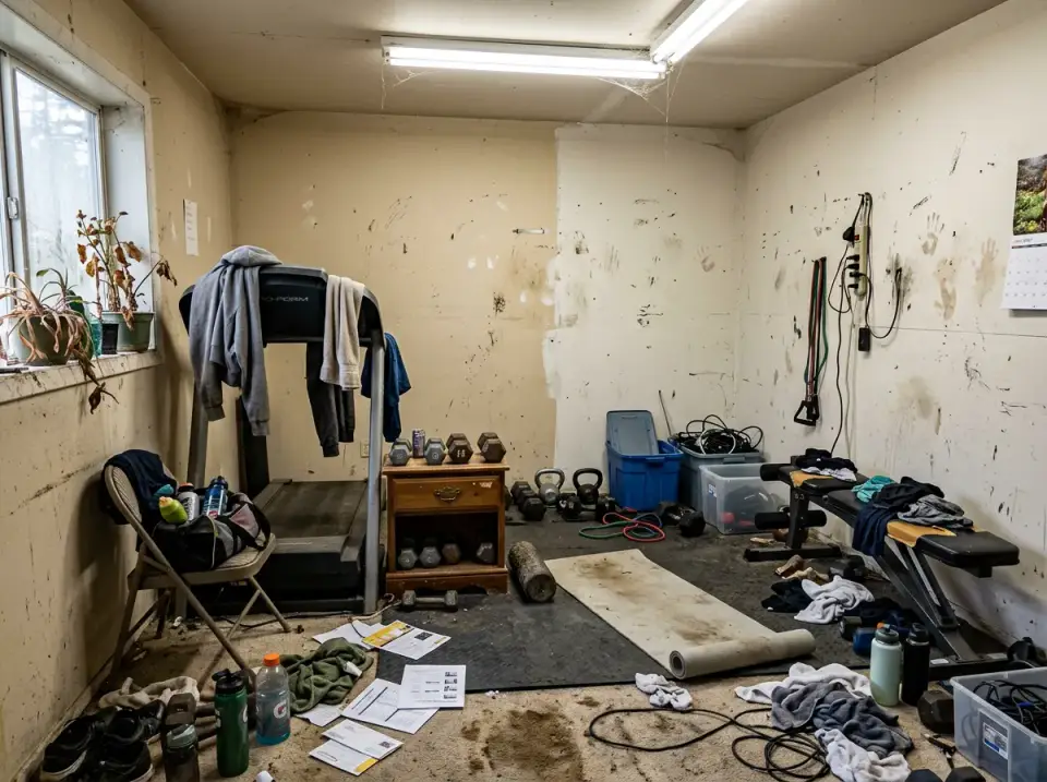 Before: The Chaotic Garage Gym Disaster