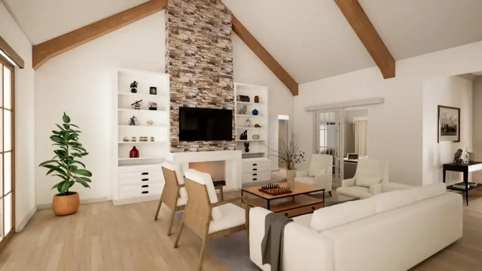 Mudroom with bench-and-cubby built-ins, coat hooks, tile flooring, and connection to the 3-car garage