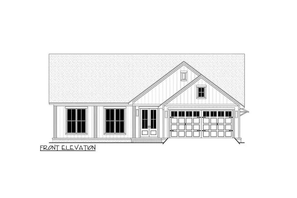 Modern farmhouse with light siding and standing seam metal roof option