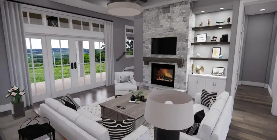Five-fixture master bath with freestanding tub and walk-in shower