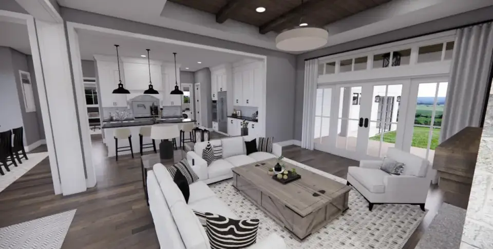 Walk-in master closet with custom built-ins