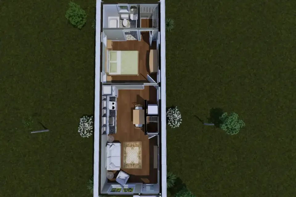 Plan 52530WM cottage shown in a residential setting demonstrating compact scale and neighborhood compatibility