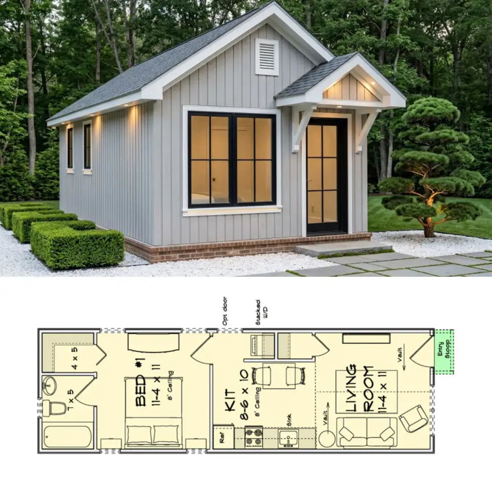 462-Sq-Ft One-Bedroom Cottage Plan 52530WM