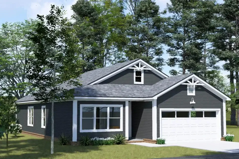 Plan 52531WM natural wood siding with stone base alternate study