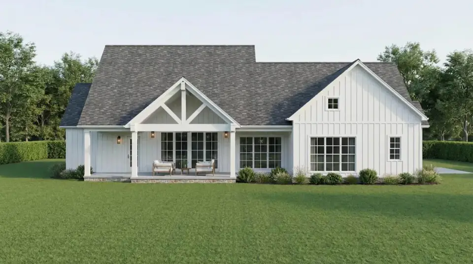Plan 70954MK three-quarter exterior view