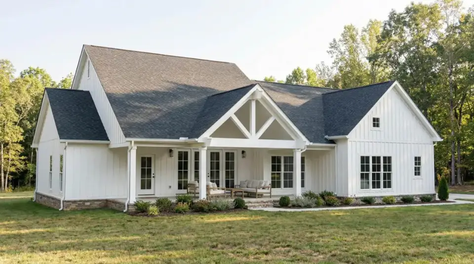 Plan 70954MK side entry garage elevation