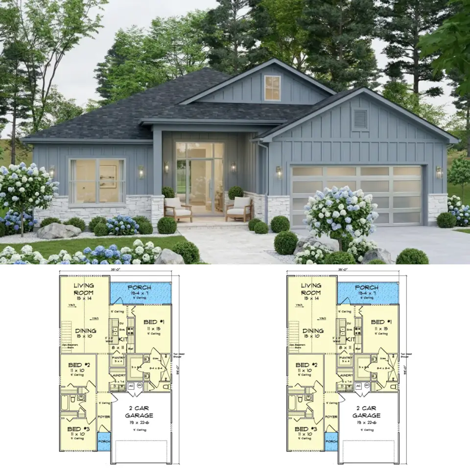 Ranch House Plan: 4 Bedrooms, 3 Baths, 1,841 Sq. Ft.