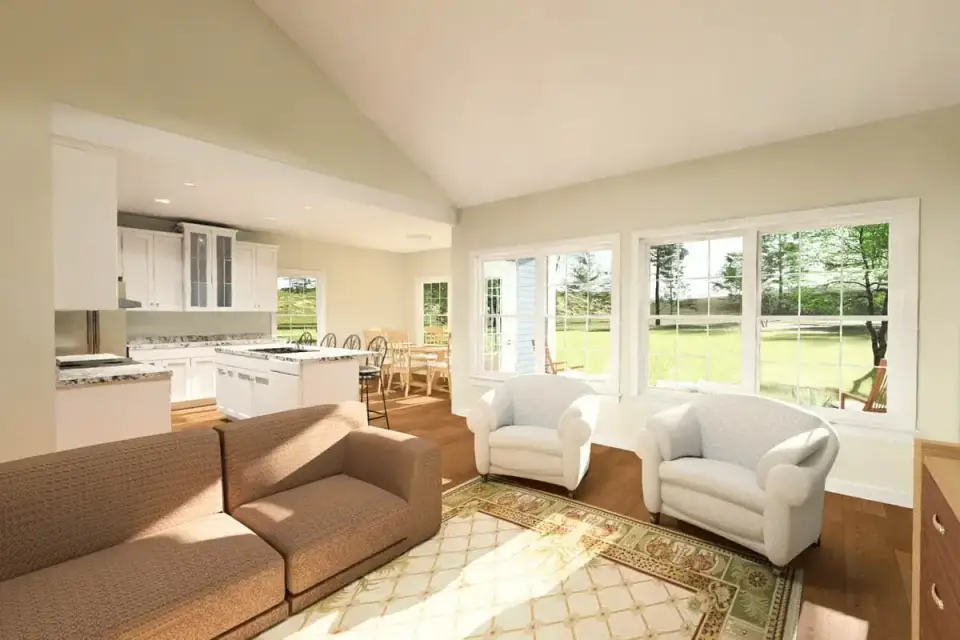 Dining area adjacent to kitchen with access to rear porch