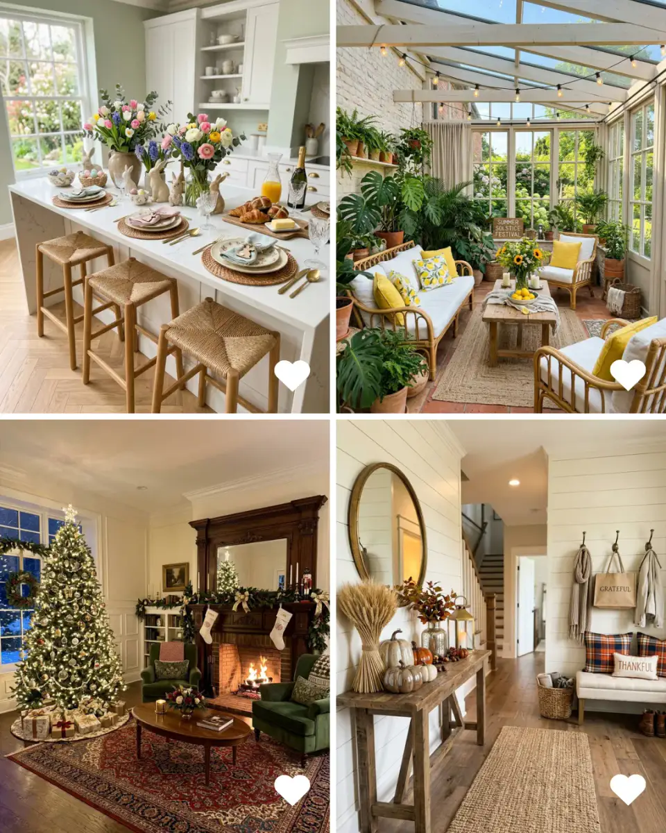 Four Seasons of Stunning Holiday Home Decor Inspiration
