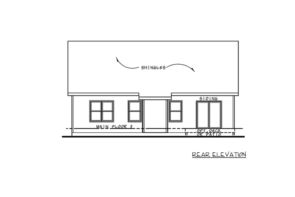 Plan 42733DB side elevation with glass-panel carriage-style garage door and tapered craftsman columns