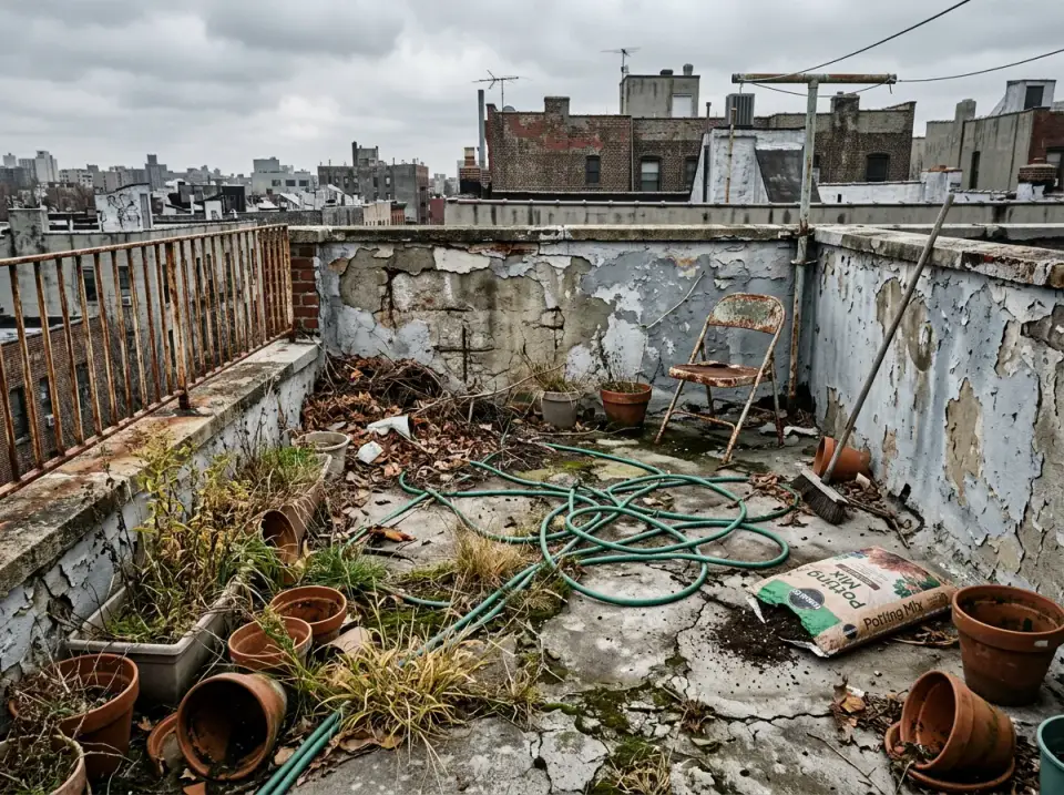 The "Before": A Neglected Rooftop Waiting for a Miracle