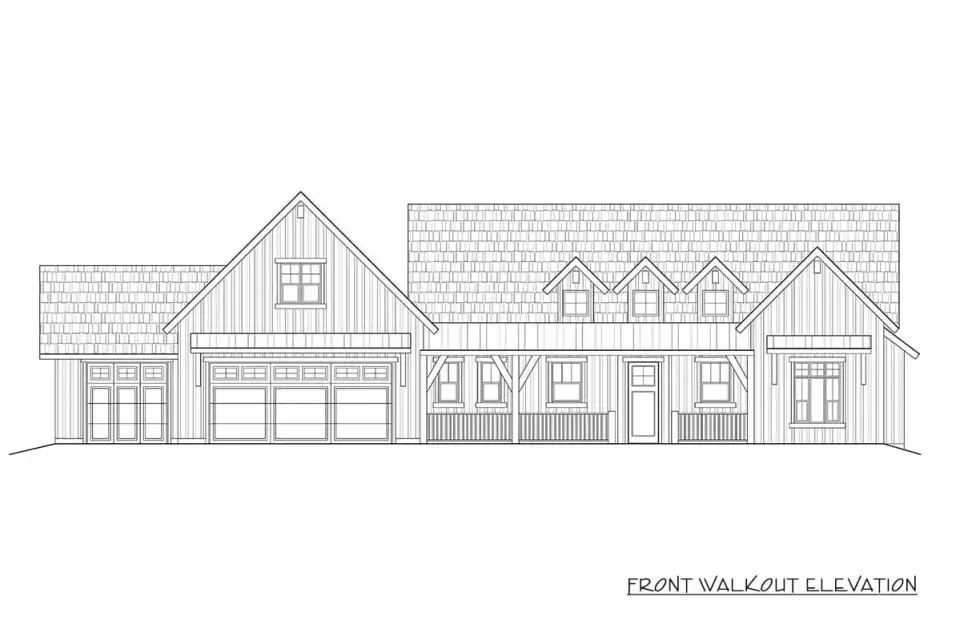 Rear three-quarter view showing covered outdoor living space