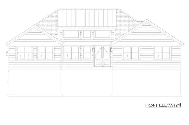 Modern farmhouse facade with proportional window placement