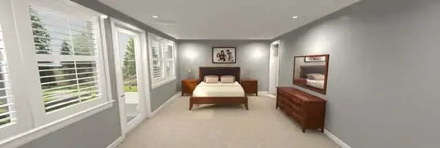 Basement game room with billiards area