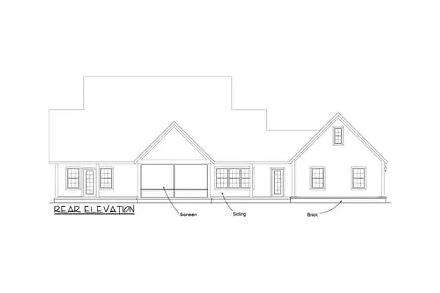 Plan 4122WM wide front view showing full wrap-around porch and garage massing
