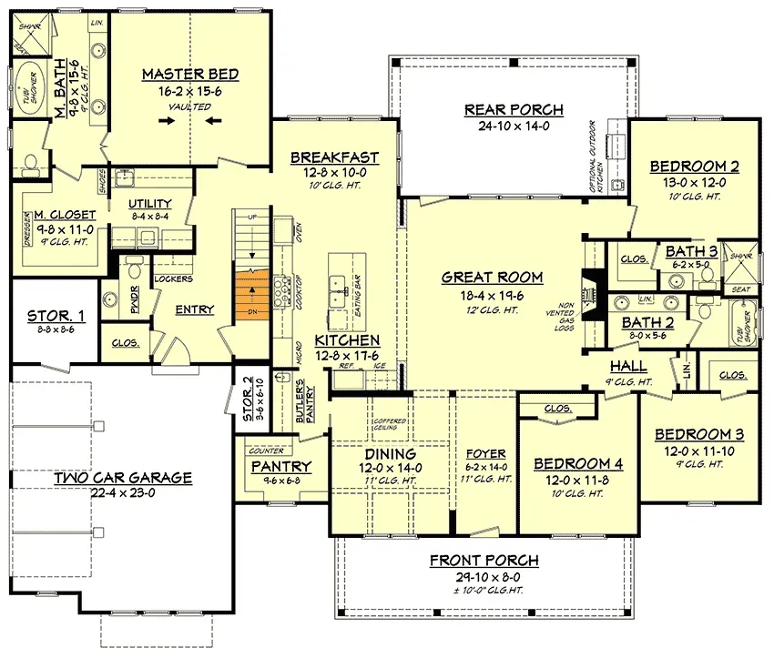 Basement stair option detail for 2742 sq ft modern farmhouse plan 51773HZ